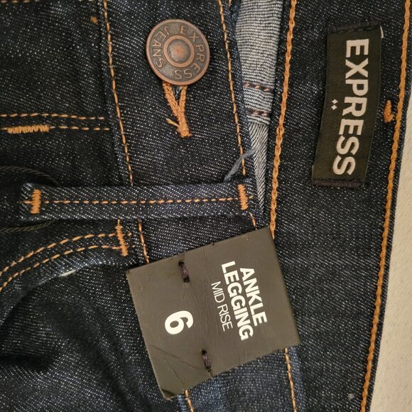 Express Jeans Ankle Legging Dark Blue Denim 6 NWT - Picture 6 of 11